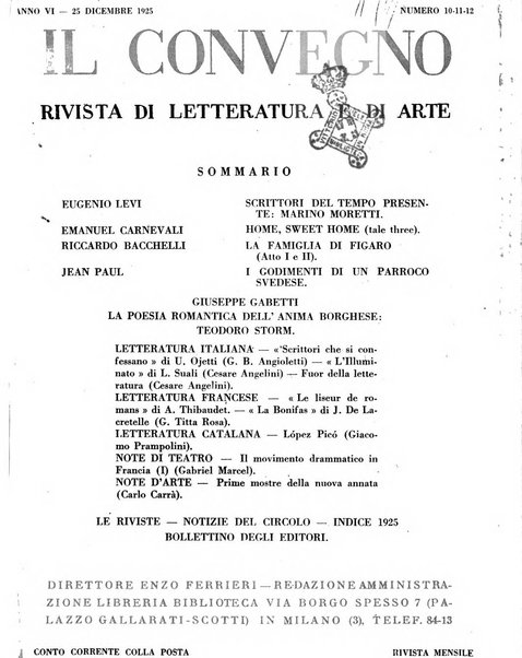 Il convegno rivista di letteratura e di tutte le arti