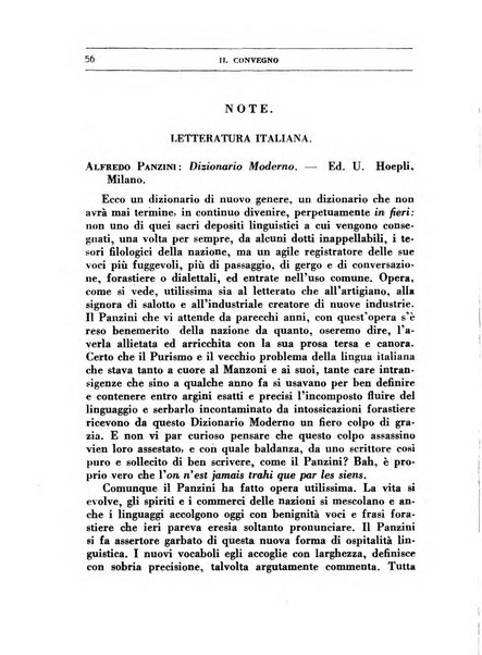 Il convegno rivista di letteratura e di tutte le arti