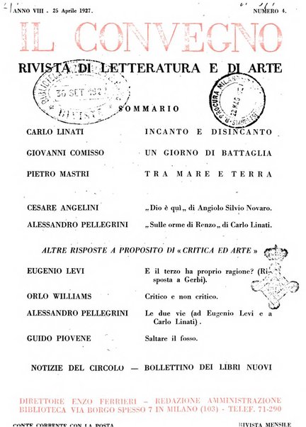 Il convegno rivista di letteratura e di tutte le arti