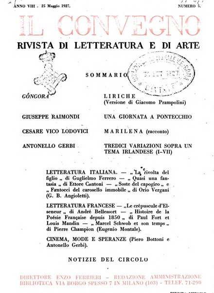 Il convegno rivista di letteratura e di tutte le arti