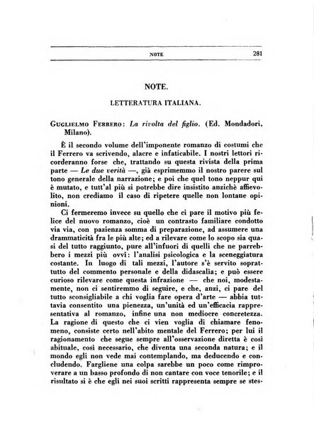 Il convegno rivista di letteratura e di tutte le arti