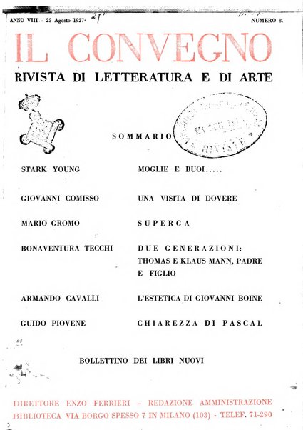 Il convegno rivista di letteratura e di tutte le arti