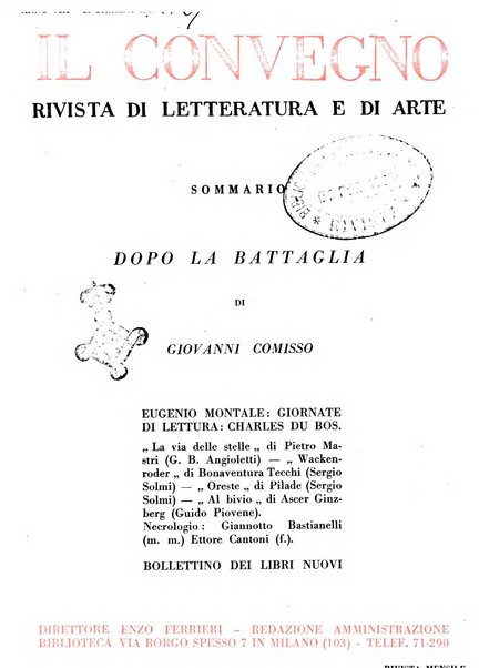 Il convegno rivista di letteratura e di tutte le arti