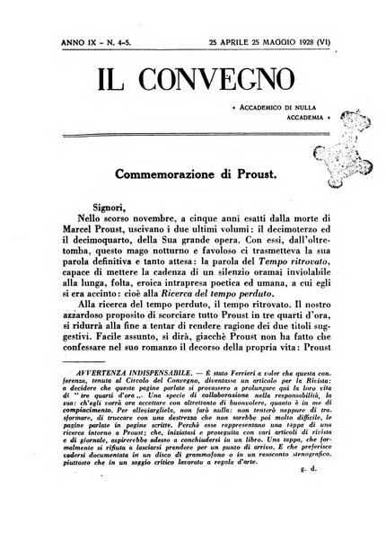 Il convegno rivista di letteratura e di tutte le arti