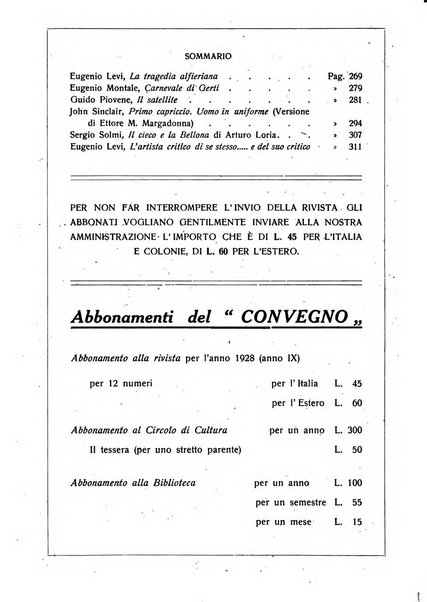 Il convegno rivista di letteratura e di tutte le arti