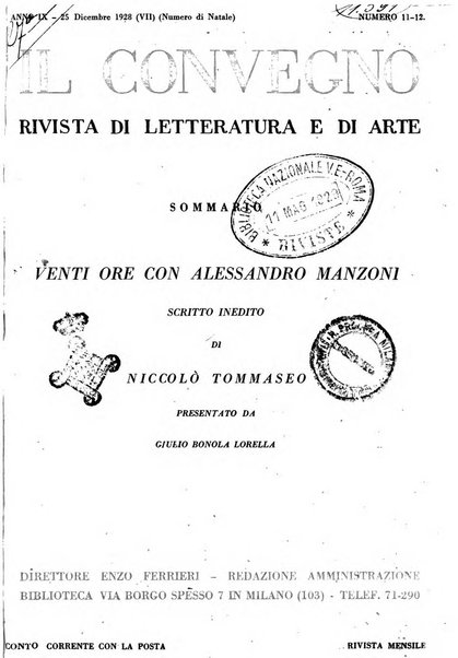 Il convegno rivista di letteratura e di tutte le arti