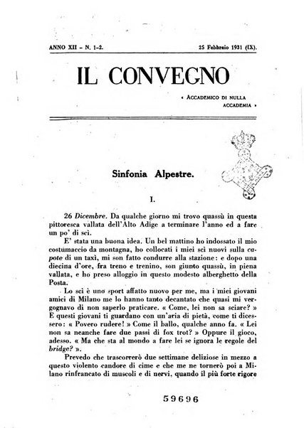 Il convegno rivista di letteratura e di tutte le arti