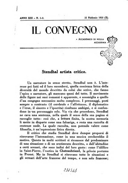 Il convegno rivista di letteratura e di tutte le arti