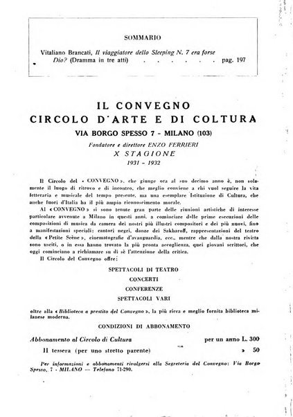 Il convegno rivista di letteratura e di tutte le arti