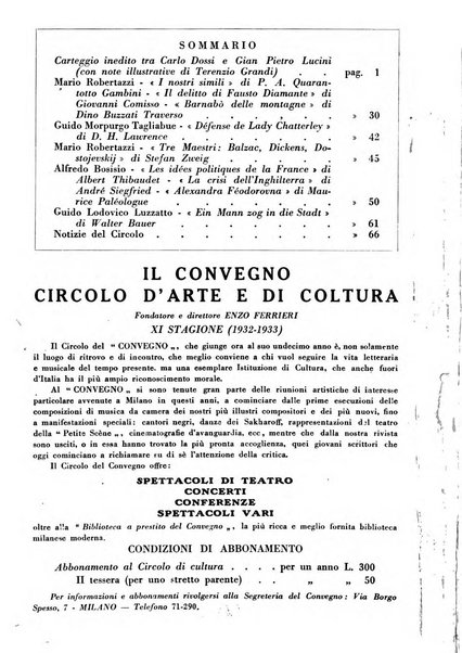 Il convegno rivista di letteratura e di tutte le arti