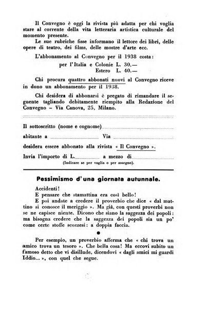 Il convegno rivista di letteratura e di tutte le arti