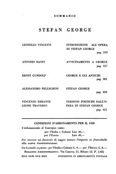 Il convegno rivista di letteratura e di tutte le arti