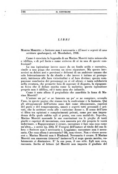 Il convegno rivista di letteratura e di tutte le arti