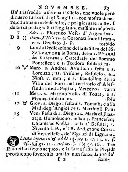 Il corso delle stelle osservato dal pronostico moderno Palmaverde Palmaverde almanacco piemontese ...