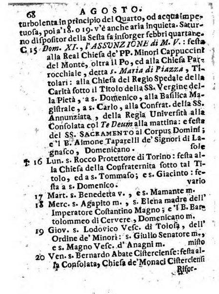 Il corso delle stelle osservato dal pronostico moderno Palmaverde Palmaverde almanacco piemontese ...