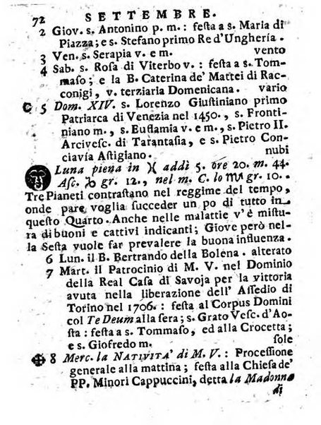 Il corso delle stelle osservato dal pronostico moderno Palmaverde Palmaverde almanacco piemontese ...