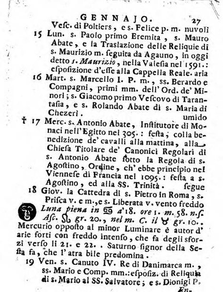 Il corso delle stelle osservato dal pronostico moderno Palmaverde Palmaverde almanacco piemontese ...