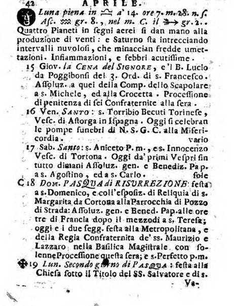 Il corso delle stelle osservato dal pronostico moderno Palmaverde Palmaverde almanacco piemontese ...