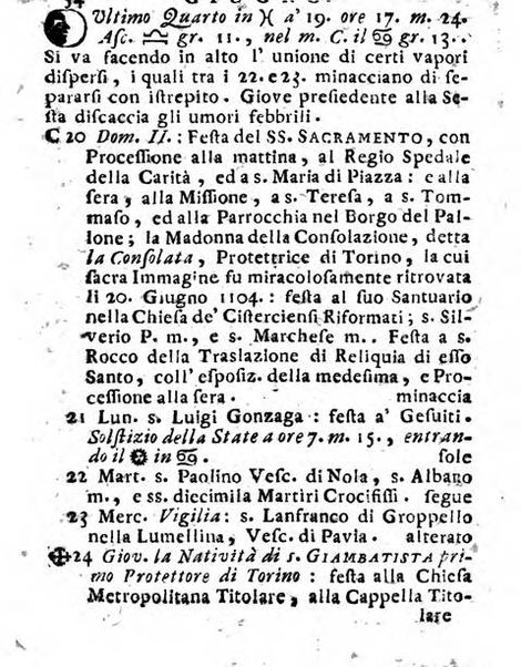 Il corso delle stelle osservato dal pronostico moderno Palmaverde Palmaverde almanacco piemontese ...