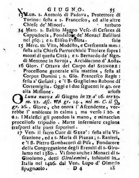 Il corso delle stelle osservato dal pronostico moderno Palmaverde Palmaverde almanacco piemontese ...