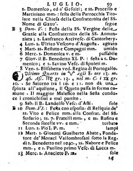 Il corso delle stelle osservato dal pronostico moderno Palmaverde Palmaverde almanacco piemontese ...