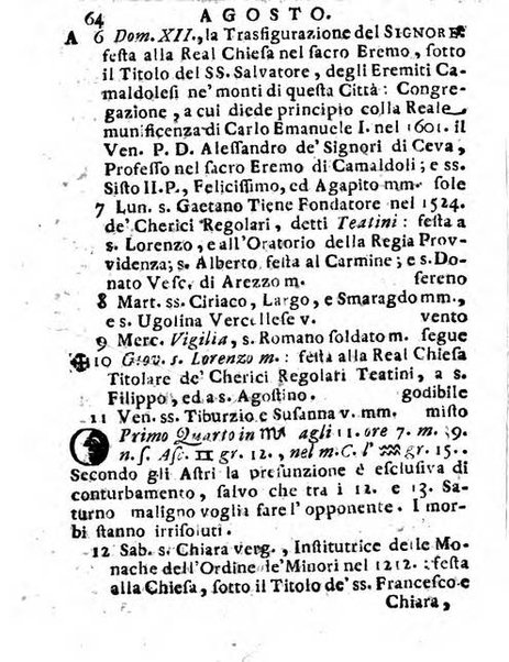 Il corso delle stelle osservato dal pronostico moderno Palmaverde Palmaverde almanacco piemontese ...