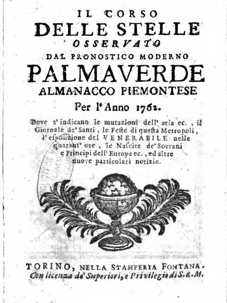 Il corso delle stelle osservato dal pronostico moderno Palmaverde Palmaverde almanacco piemontese ...