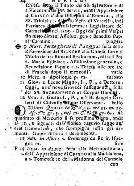 Il corso delle stelle osservato dal pronostico moderno Palmaverde Palmaverde almanacco piemontese ...