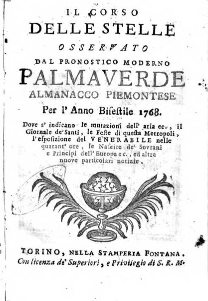 Il corso delle stelle osservato dal pronostico moderno Palmaverde Palmaverde almanacco piemontese ...