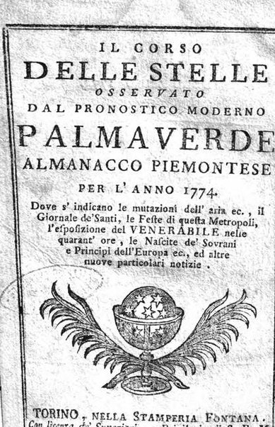 Il corso delle stelle osservato dal pronostico moderno Palmaverde Palmaverde almanacco piemontese ...