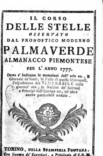 Il corso delle stelle osservato dal pronostico moderno Palmaverde Palmaverde almanacco piemontese ...