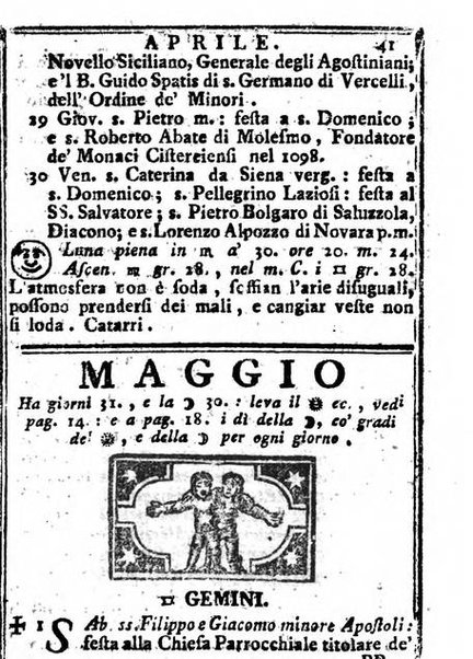 Il corso delle stelle osservato dal pronostico moderno Palmaverde Palmaverde almanacco piemontese ...