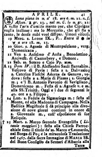 Il corso delle stelle osservato dal pronostico moderno Palmaverde Palmaverde almanacco piemontese ...