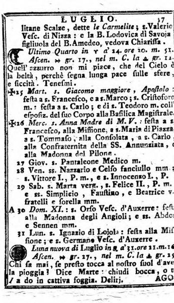 Il corso delle stelle osservato dal pronostico moderno Palmaverde Palmaverde almanacco piemontese ...