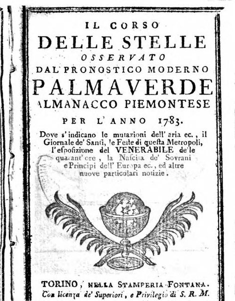 Il corso delle stelle osservato dal pronostico moderno Palmaverde Palmaverde almanacco piemontese ...