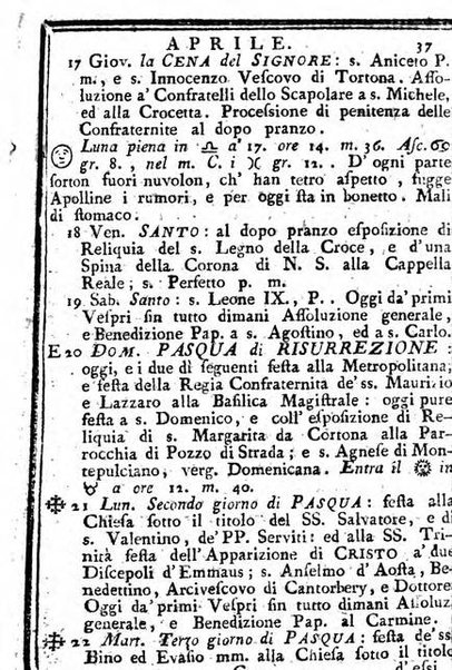 Il corso delle stelle osservato dal pronostico moderno Palmaverde Palmaverde almanacco piemontese ...