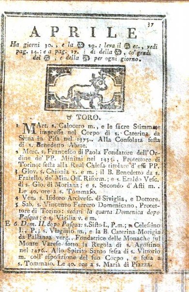 Il corso delle stelle osservato dal pronostico moderno Palmaverde Palmaverde almanacco piemontese ...