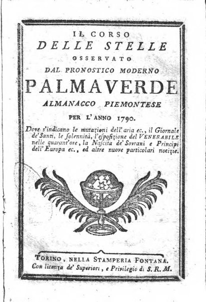 Il corso delle stelle osservato dal pronostico moderno Palmaverde Palmaverde almanacco piemontese ...