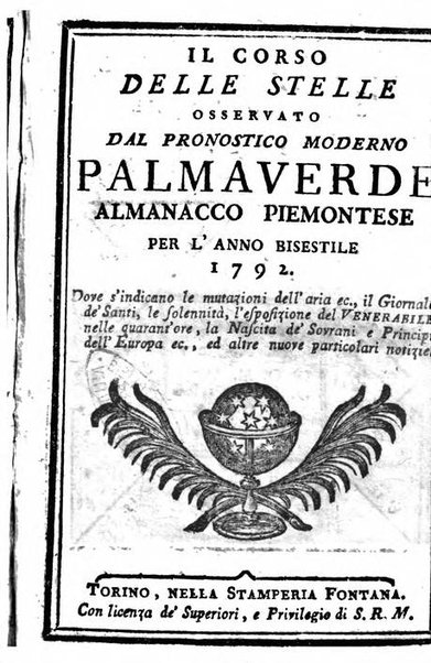 Il corso delle stelle osservato dal pronostico moderno Palmaverde Palmaverde almanacco piemontese ...