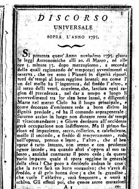 Il corso delle stelle osservato dal pronostico moderno Palmaverde Palmaverde almanacco piemontese ...