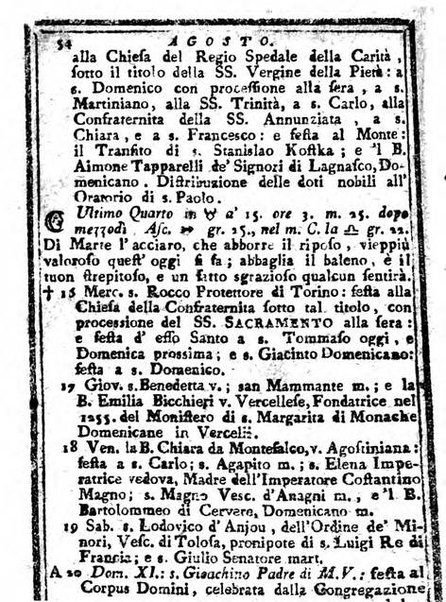 Il corso delle stelle osservato dal pronostico moderno Palmaverde Palmaverde almanacco piemontese ...