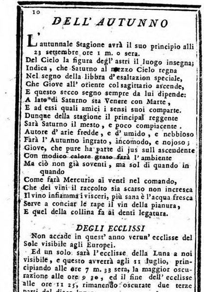 Il corso delle stelle osservato dal pronostico moderno Palmaverde Palmaverde almanacco piemontese ...