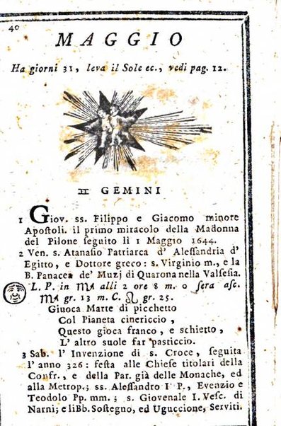 Il corso delle stelle osservato dal pronostico moderno Palmaverde Palmaverde almanacco piemontese ...