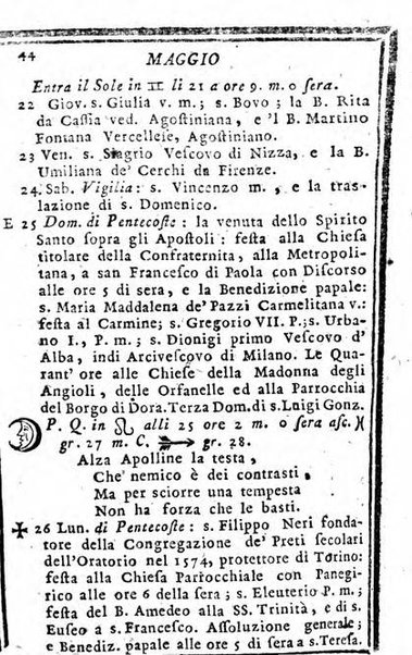 Il corso delle stelle osservato dal pronostico moderno Palmaverde Palmaverde almanacco piemontese ...