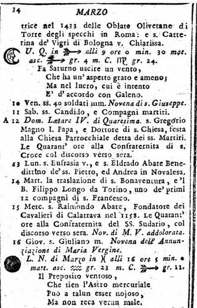 Il corso delle stelle osservato dal pronostico moderno Palmaverde Palmaverde almanacco piemontese ...