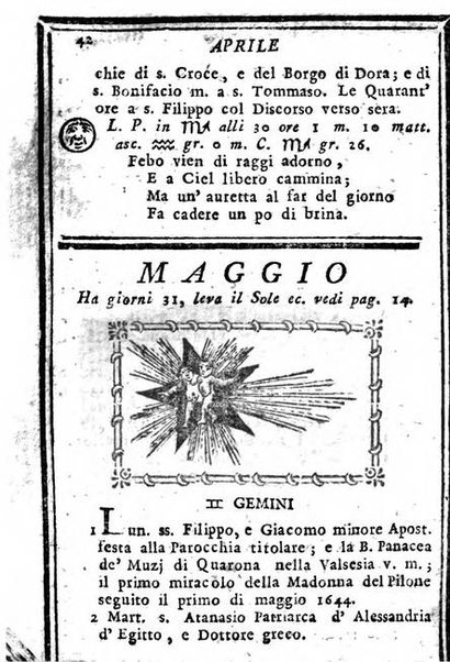 Il corso delle stelle osservato dal pronostico moderno Palmaverde Palmaverde almanacco piemontese ...