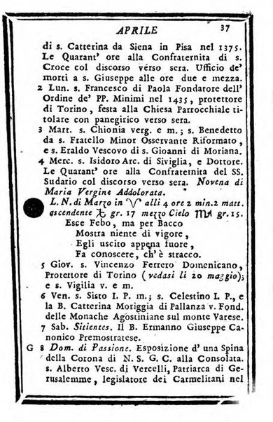 Il corso delle stelle osservato dal pronostico moderno Palmaverde Palmaverde almanacco piemontese ...