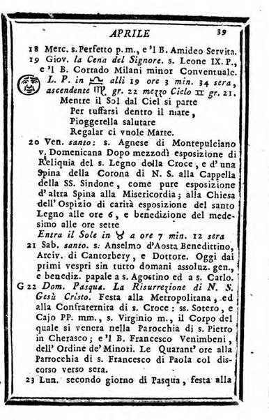 Il corso delle stelle osservato dal pronostico moderno Palmaverde Palmaverde almanacco piemontese ...