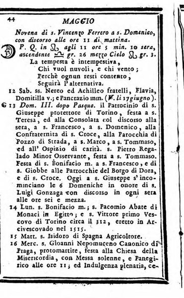 Il corso delle stelle osservato dal pronostico moderno Palmaverde Palmaverde almanacco piemontese ...