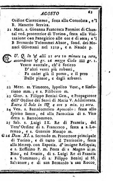 Il corso delle stelle osservato dal pronostico moderno Palmaverde Palmaverde almanacco piemontese ...